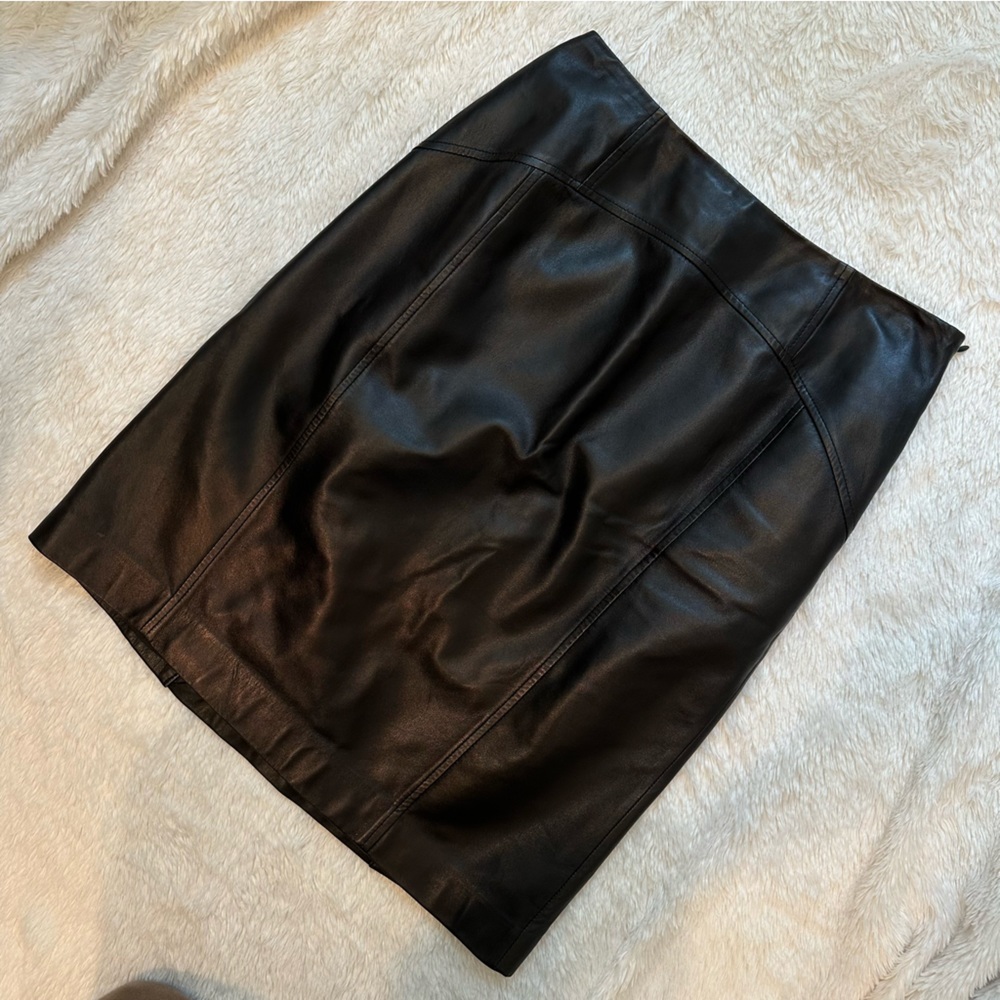 Leather pencil skirt